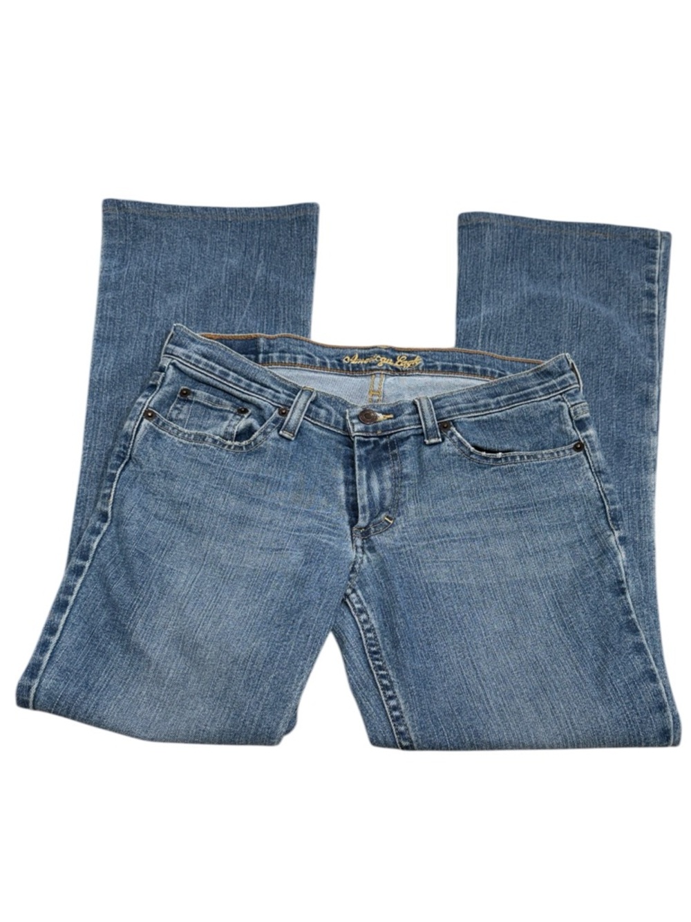 American Eagle Skinny Flare Jeans Petite 4 Stretch Medium Wash